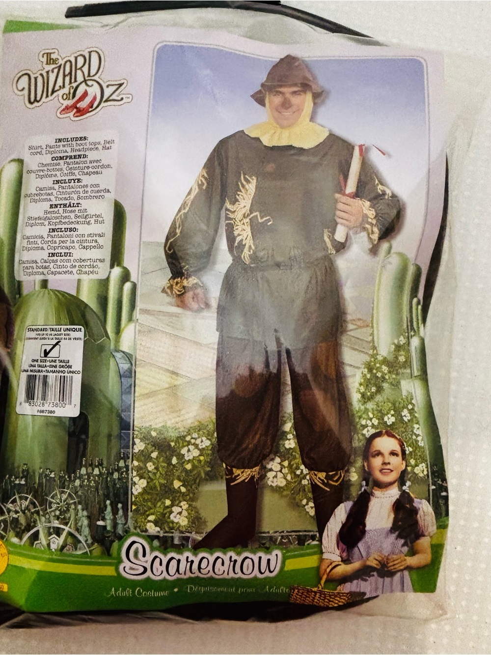 Rubie's Official Wizard of OZ Scarecrow Adult Costume 6 Piece Set New In Package - Picture 7 of 8